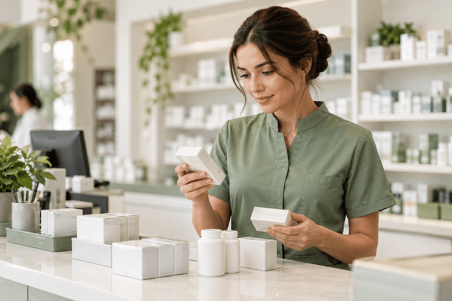 Atención farmacéutica ilustrativa